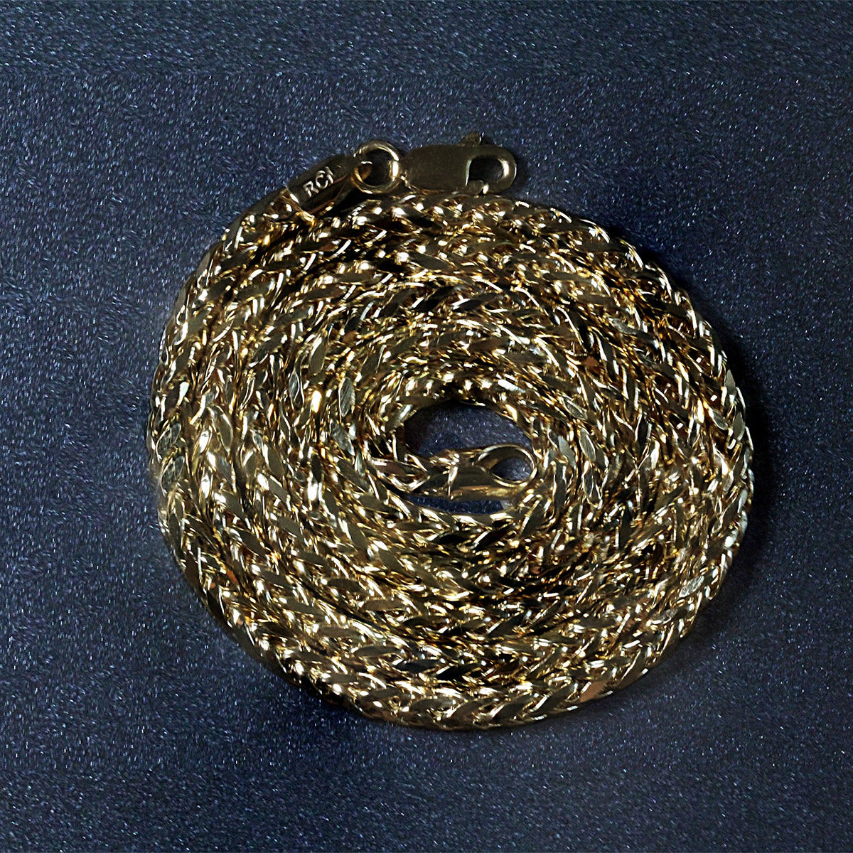 14k Yellow Gold Diamond Cut Round Franco Chain