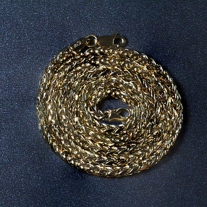 14k Yellow Gold Diamond Cut Round Franco Chain