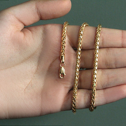 14k Yellow Gold Diamond Cut Round Franco Chain