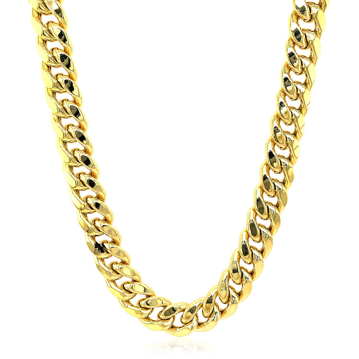 14k Yellow Gold Semi Solid Miami Cuban Chain