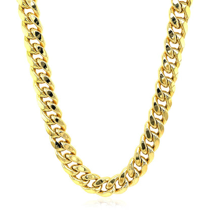 14k Yellow Gold Semi Solid Miami Cuban Chain
