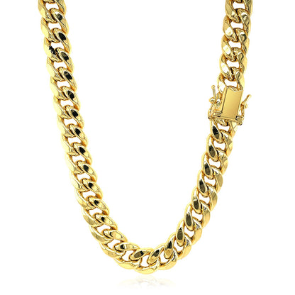 14k Yellow Gold Semi Solid Miami Cuban Chain