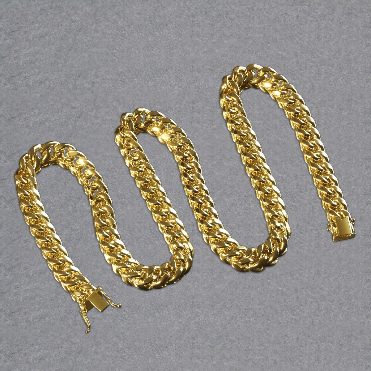 14k Yellow Gold Semi Solid Miami Cuban Chain
