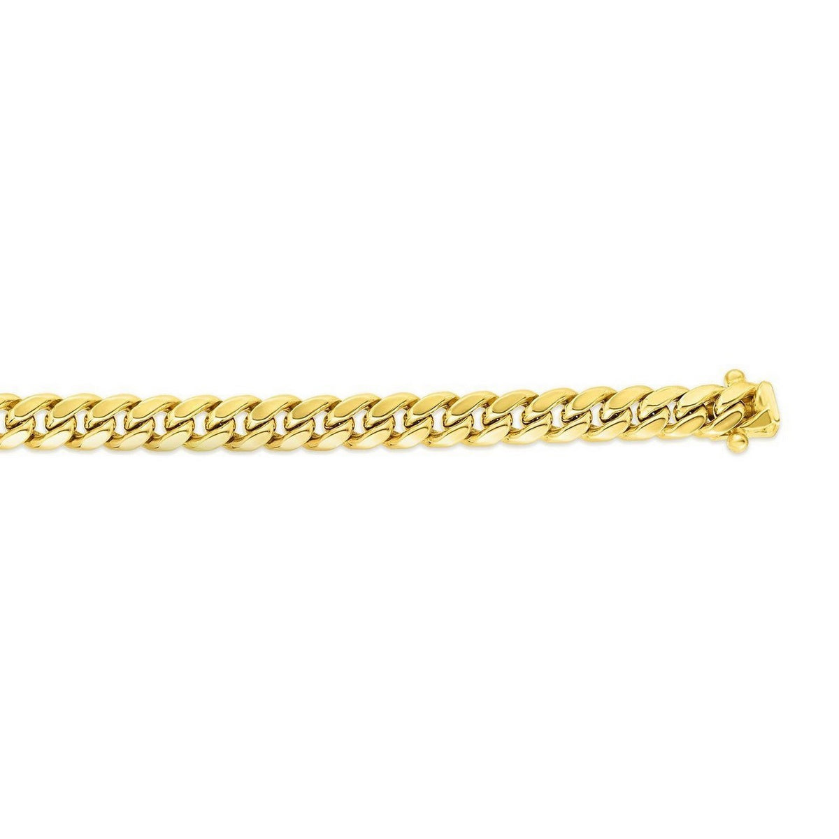 14k Yellow Gold Semi Solid Miami Cuban Chain