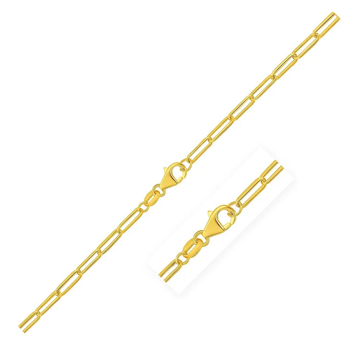 14K Yellow Gold Paperclip Bracelet  (4.00 mm)