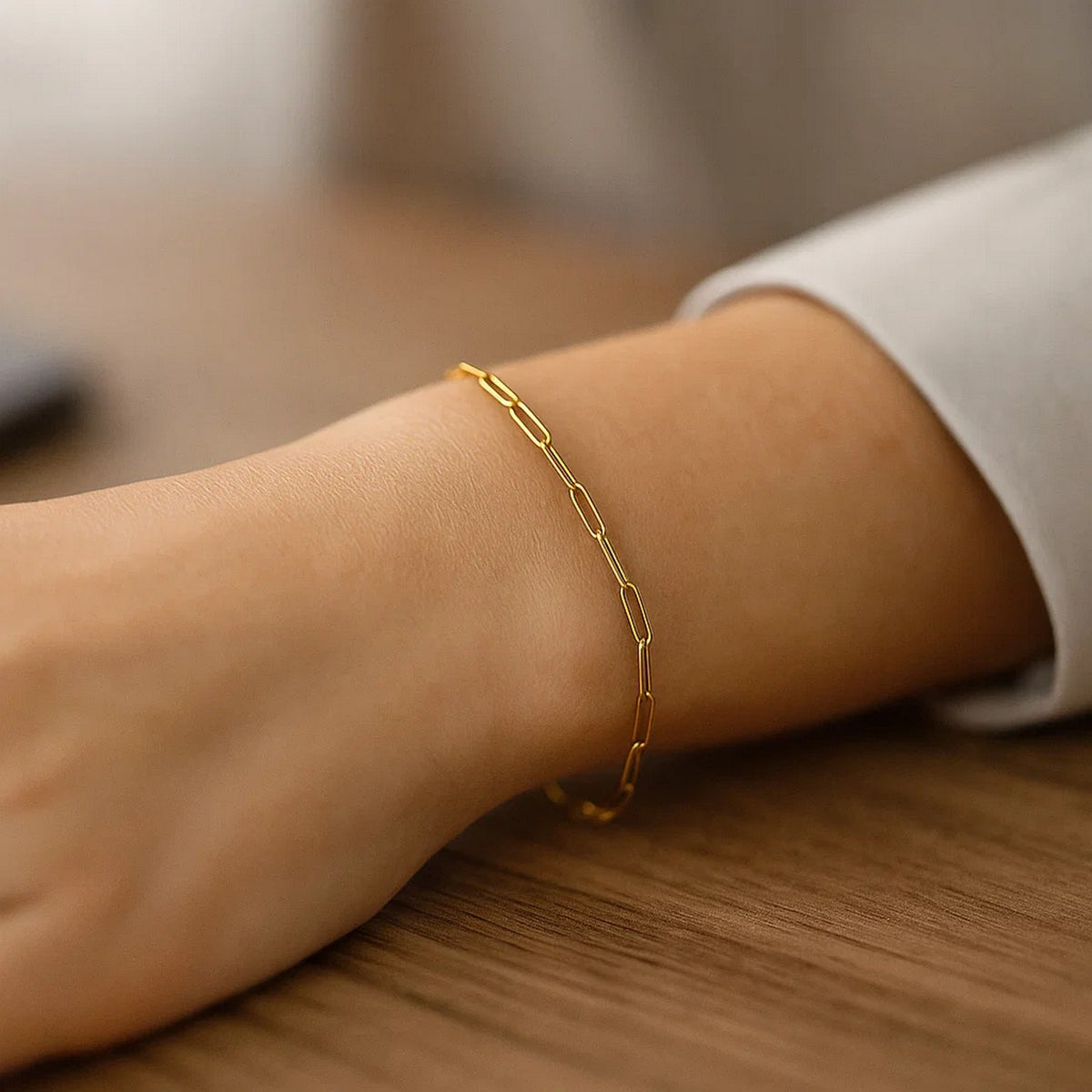 14K Yellow Gold Paperclip Bracelet  (4.00 mm)