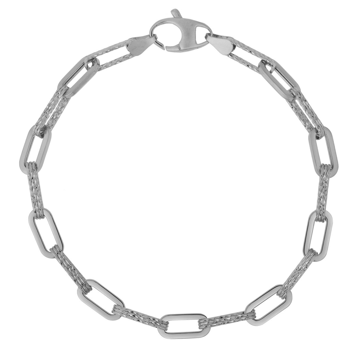 14k Diamante Paperclip Chain Bracelet (7.00 mm)