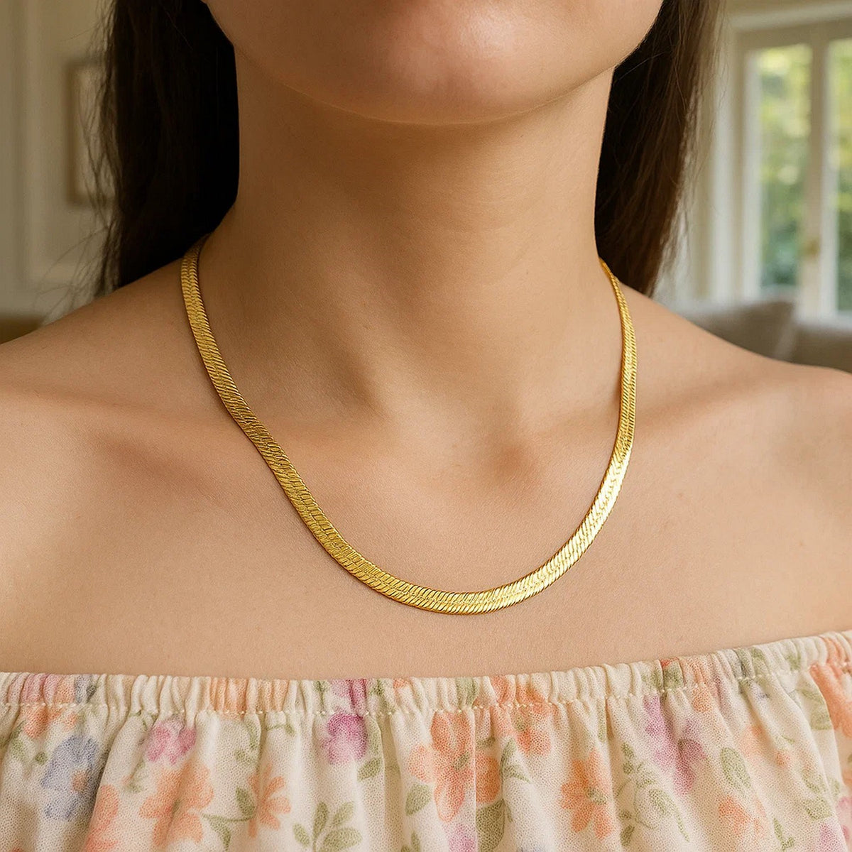 14k Yellow Gold Super Flex Herringbone Chain