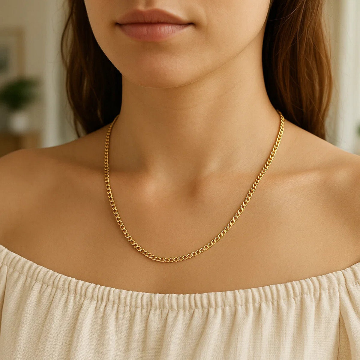 3.30mm 14K Yellow Gold Gourmette Chain