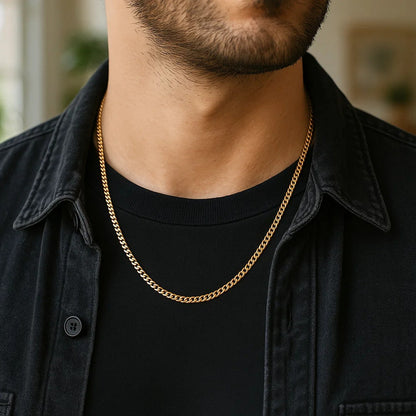 3.30mm 14K Yellow Gold Gourmette Chain