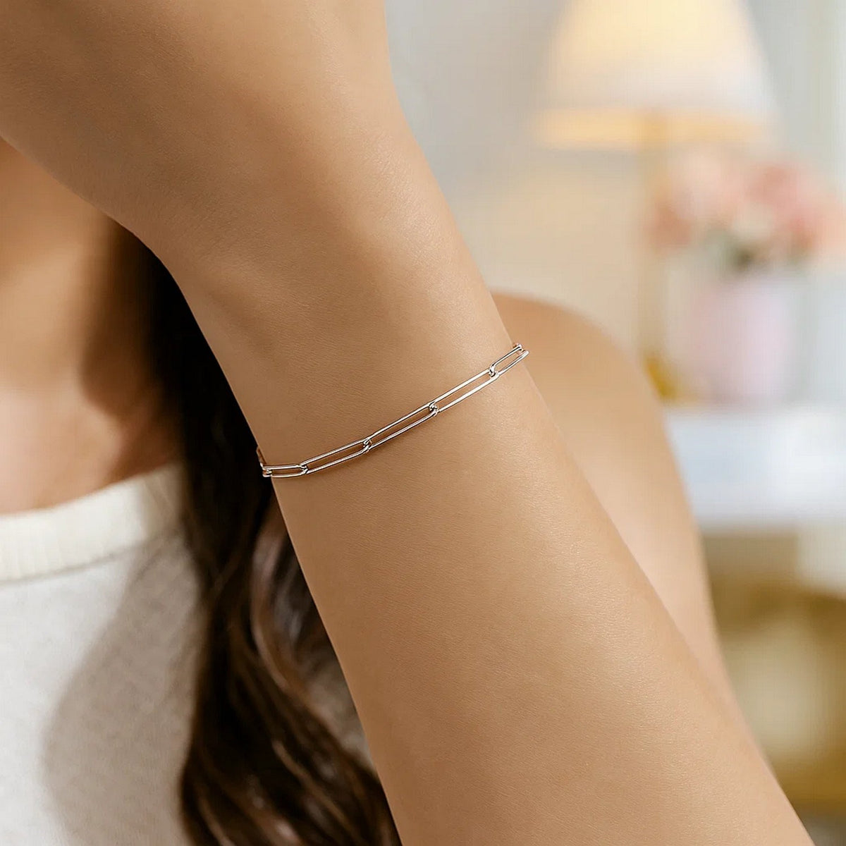 14k Wire Paperclip Bracelet (2.70 mm)