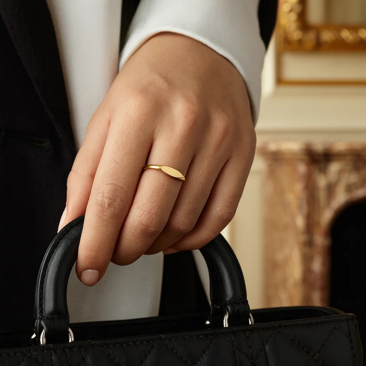14K Yellow Gold Polished Sculpted Ring (3.00 mm)