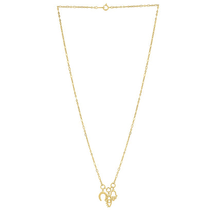 Drop Necklace with Lucky Charms in 14K Yellow Gold