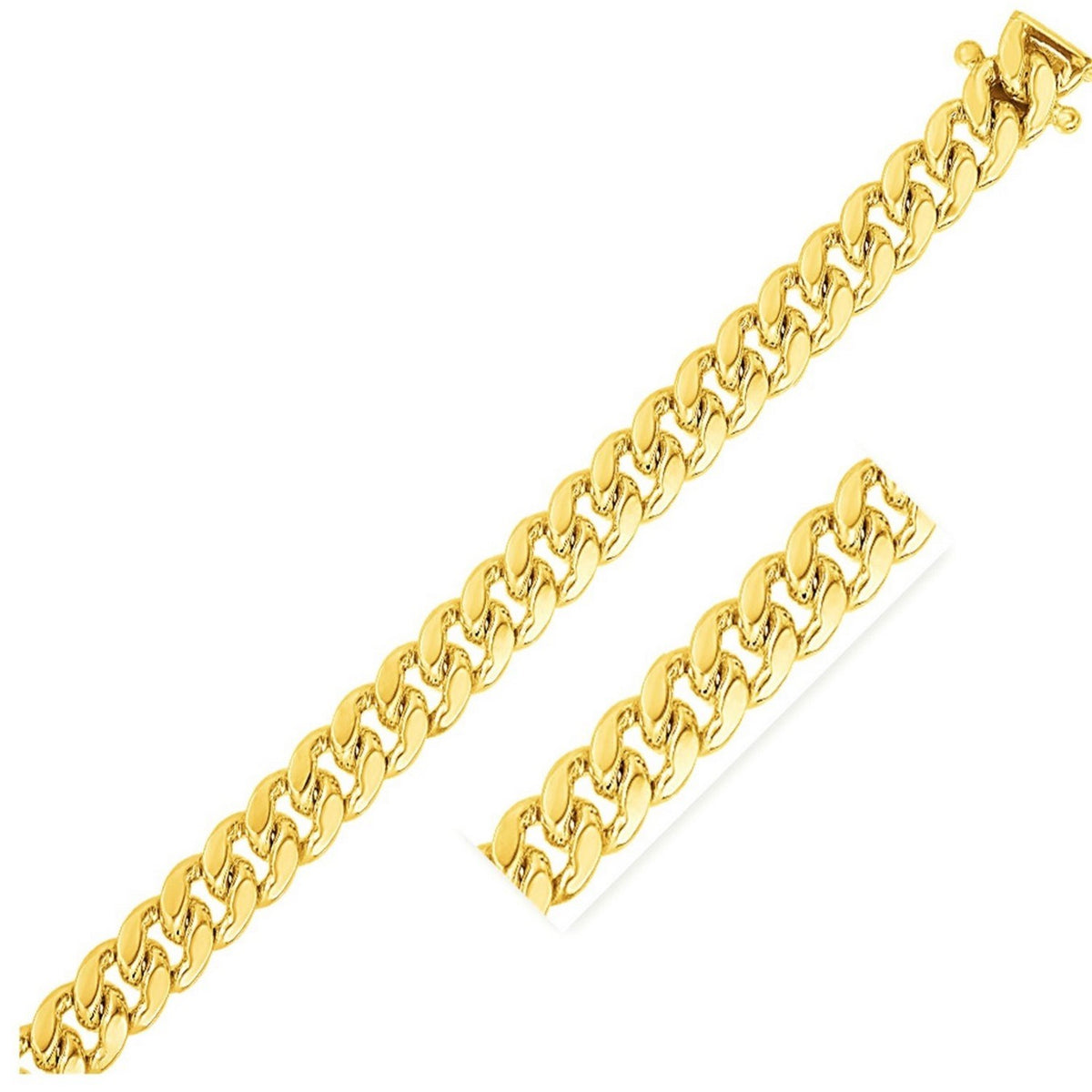 14k Classic Miami Cuban Solid Chain