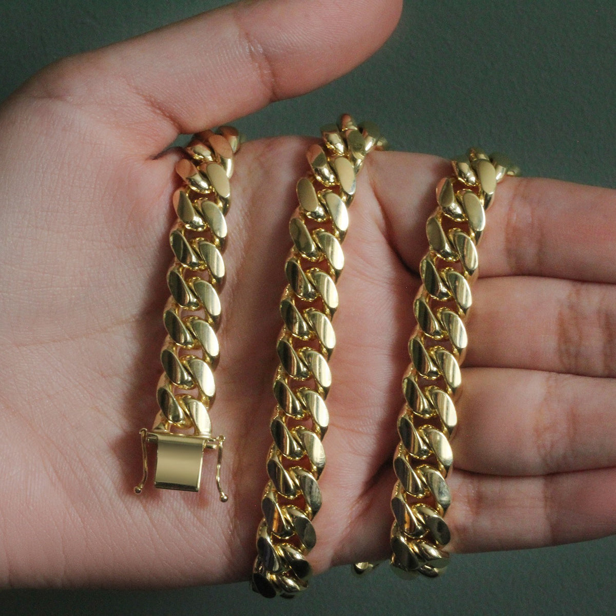 14k Classic Miami Cuban Solid Chain