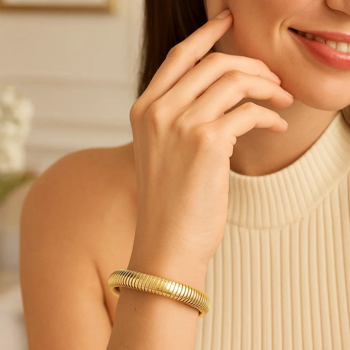 Tubogas Bracelet  in 14K Yellow Gold (5.00 mm)