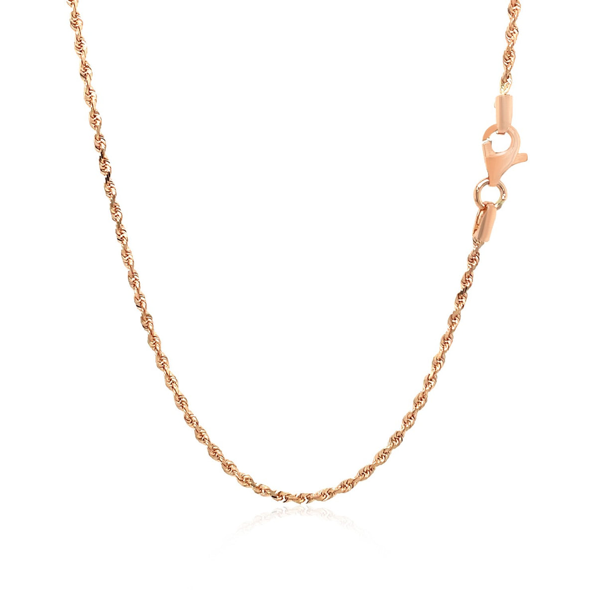14k Yellow Gold Solid Diamond Cut Rope Chain