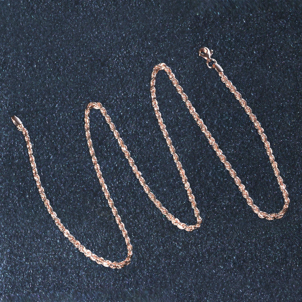 14k Yellow Gold Solid Diamond Cut Rope Chain