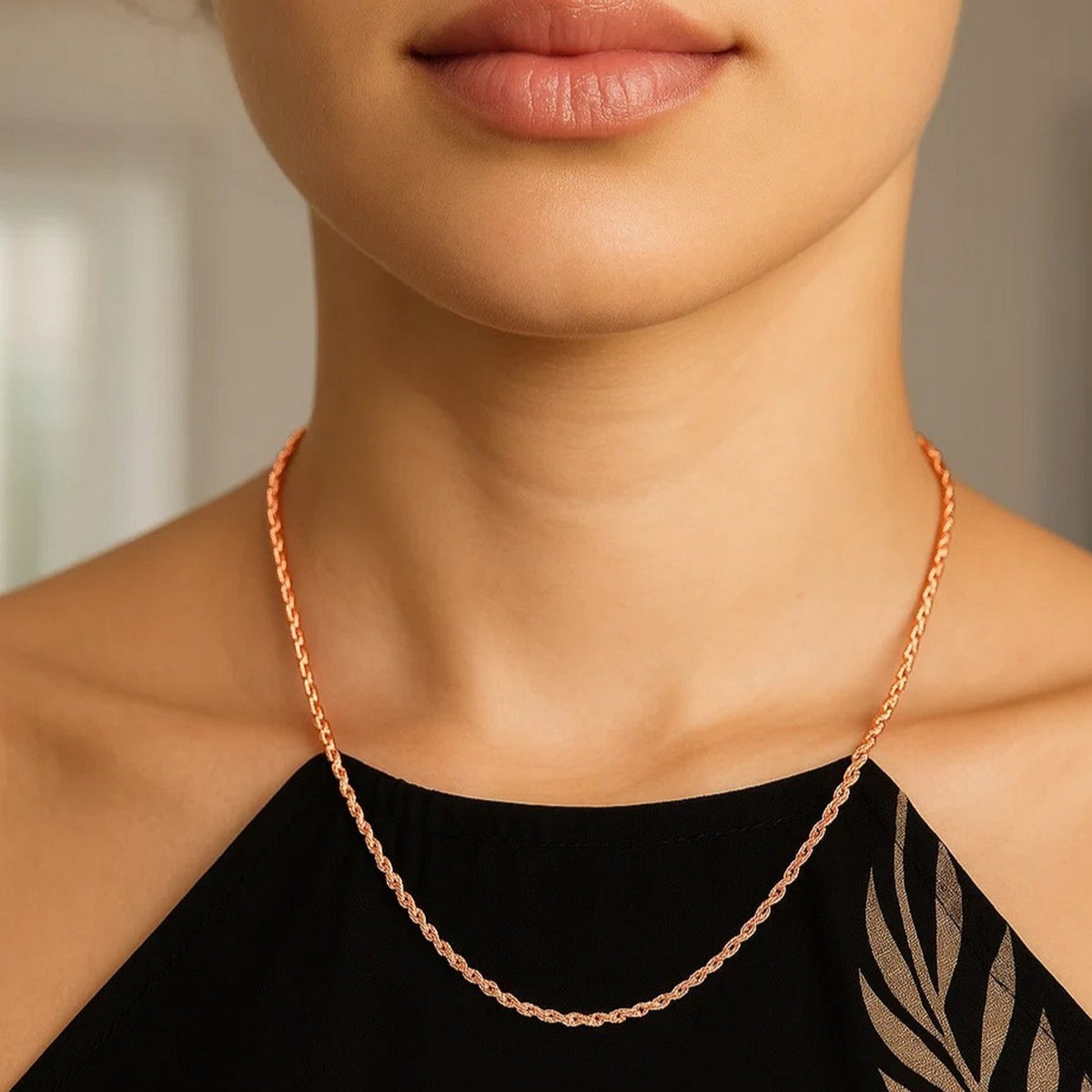 14k Yellow Gold Solid Diamond Cut Rope Chain