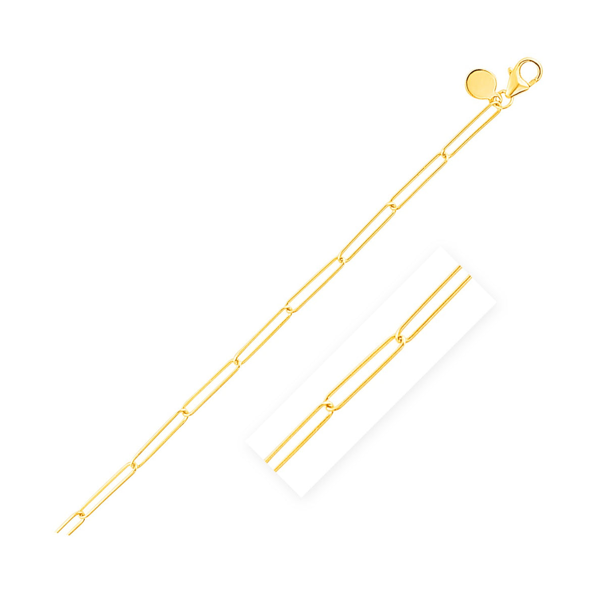 14k Wire Paperclip Chain (2.7 mm)