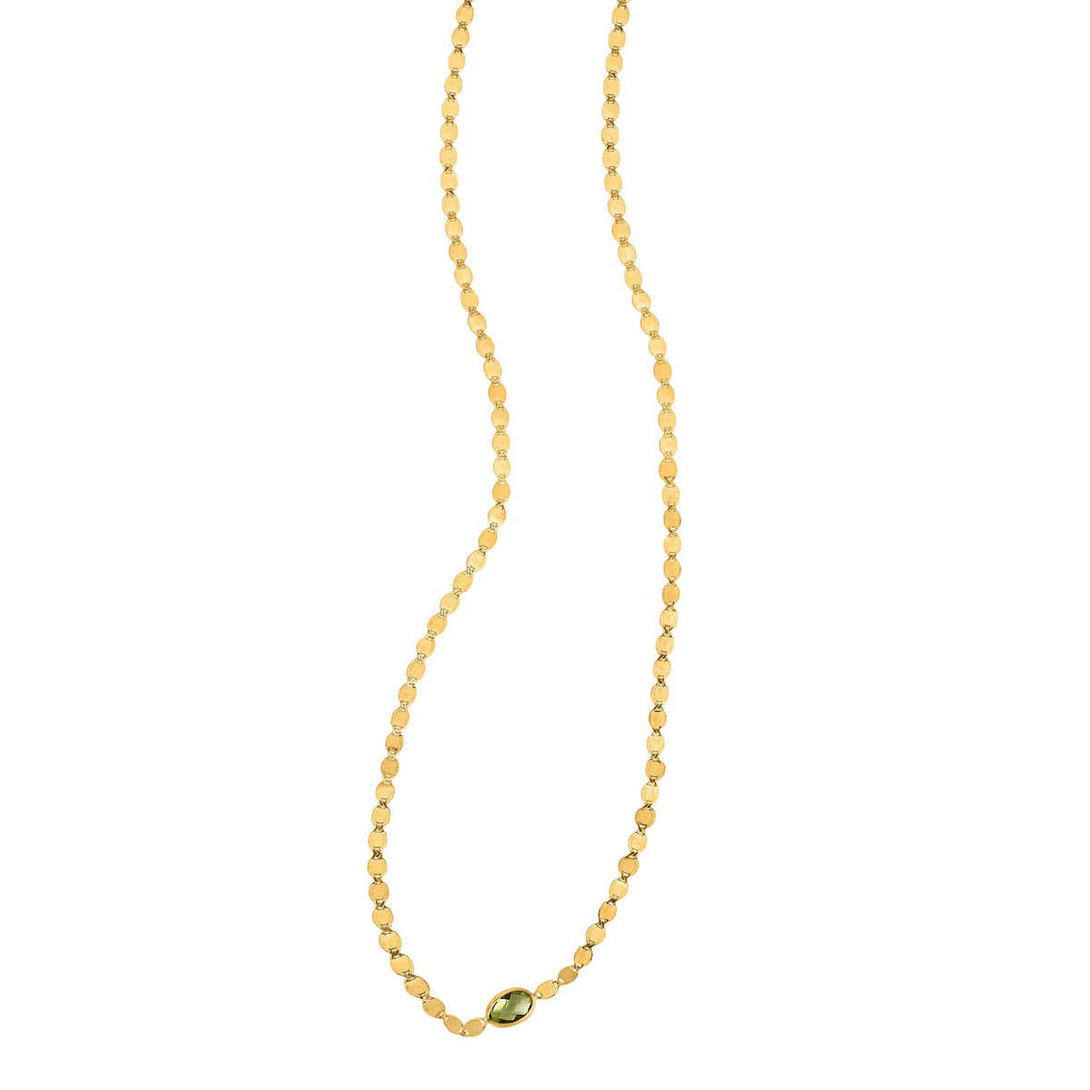 14K Yellow Gold Peridot Mirrored Chain (2.20 mm)