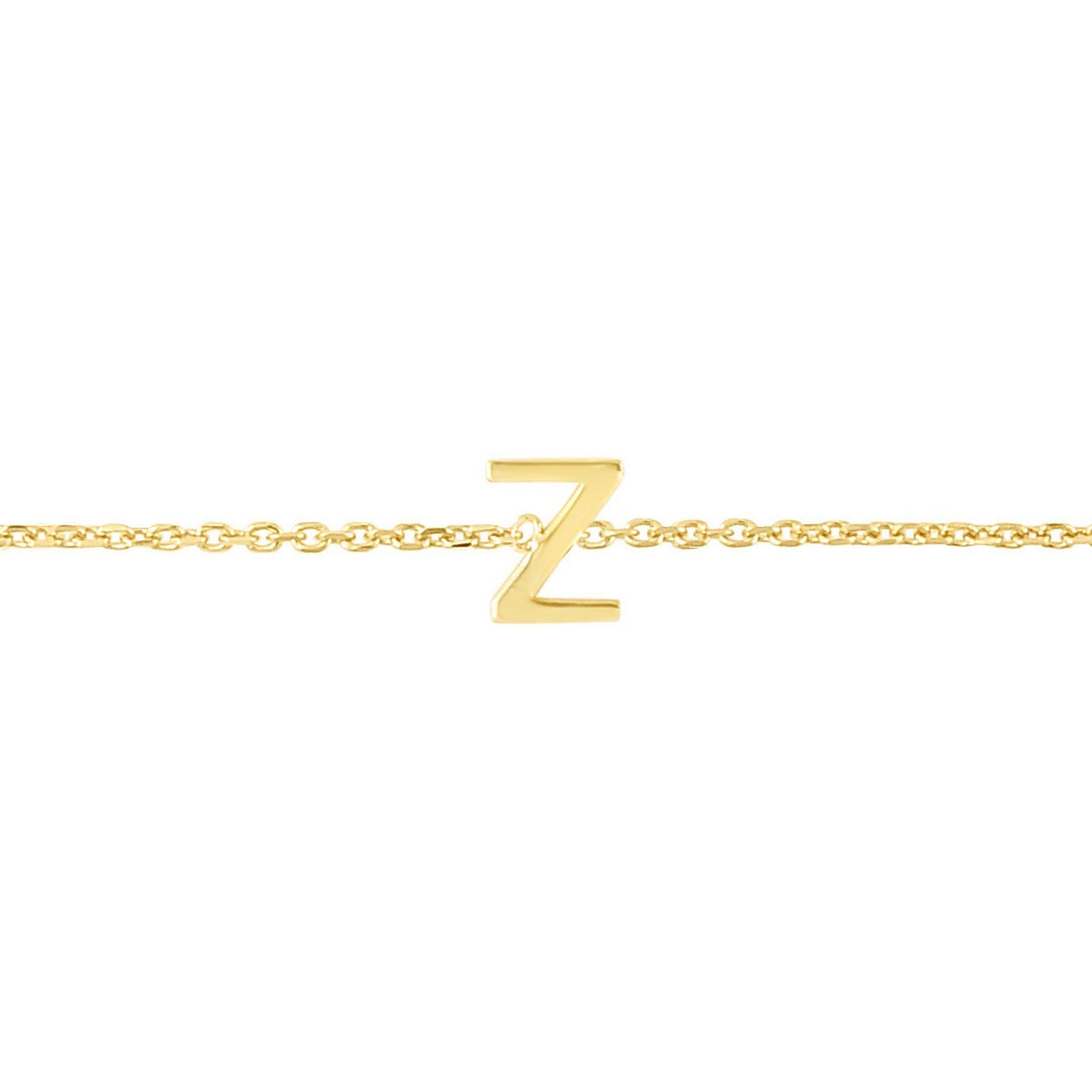 14K Yellow Gold Mini Initial Z Bracelet
