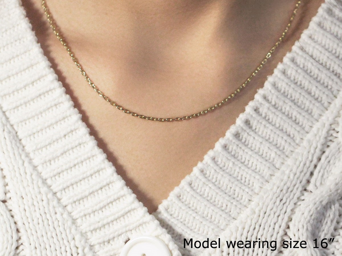 Double Extendable Cable Chain in 14k