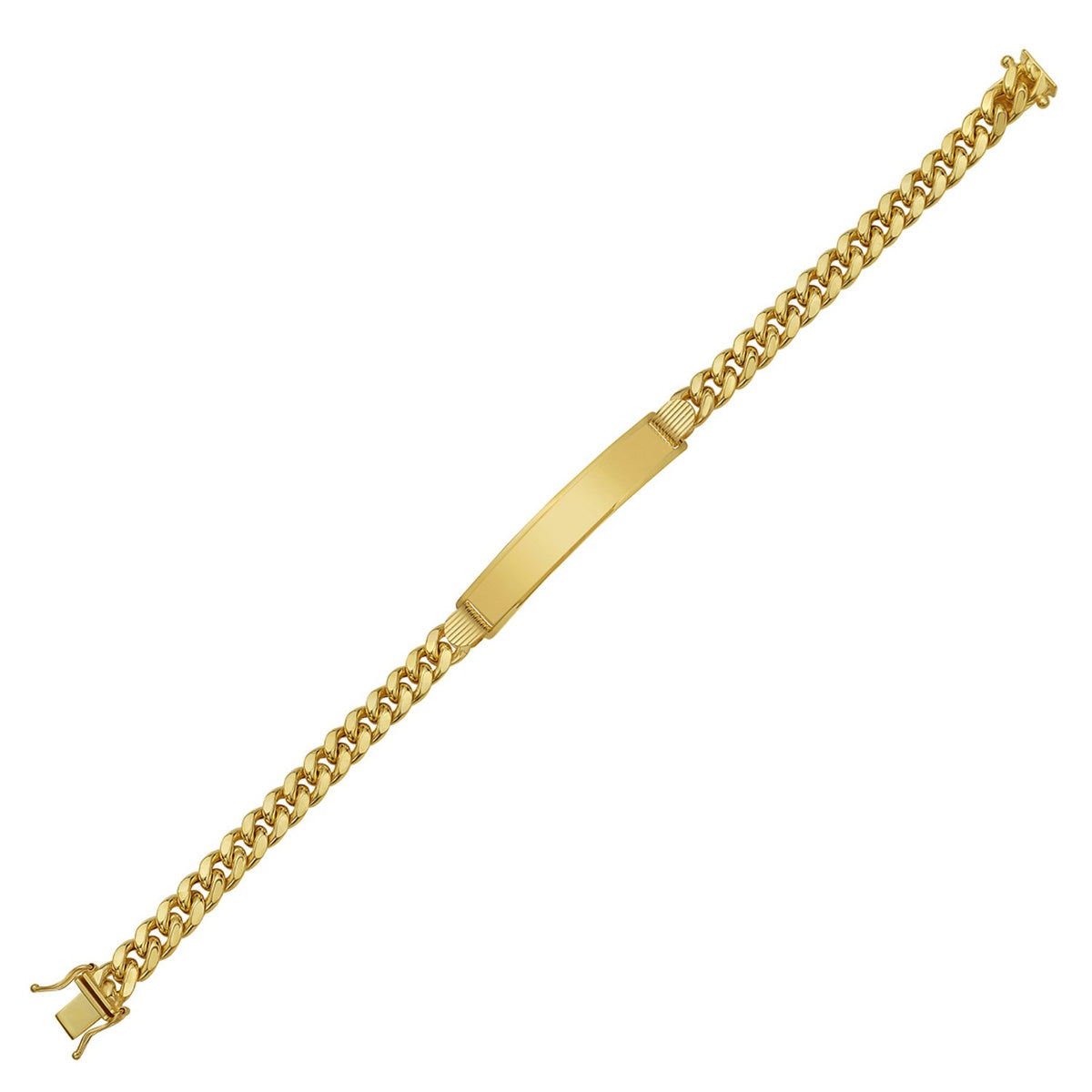 14K Yellow Gold Lite Cuban ID Bracelet (7.20 mm)