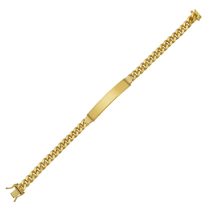 14K Yellow Gold Lite Cuban ID Bracelet (7.20 mm)