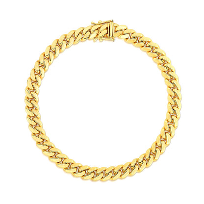 14k Classic Miami Cuban Solid Bracelet (5.00 mm)