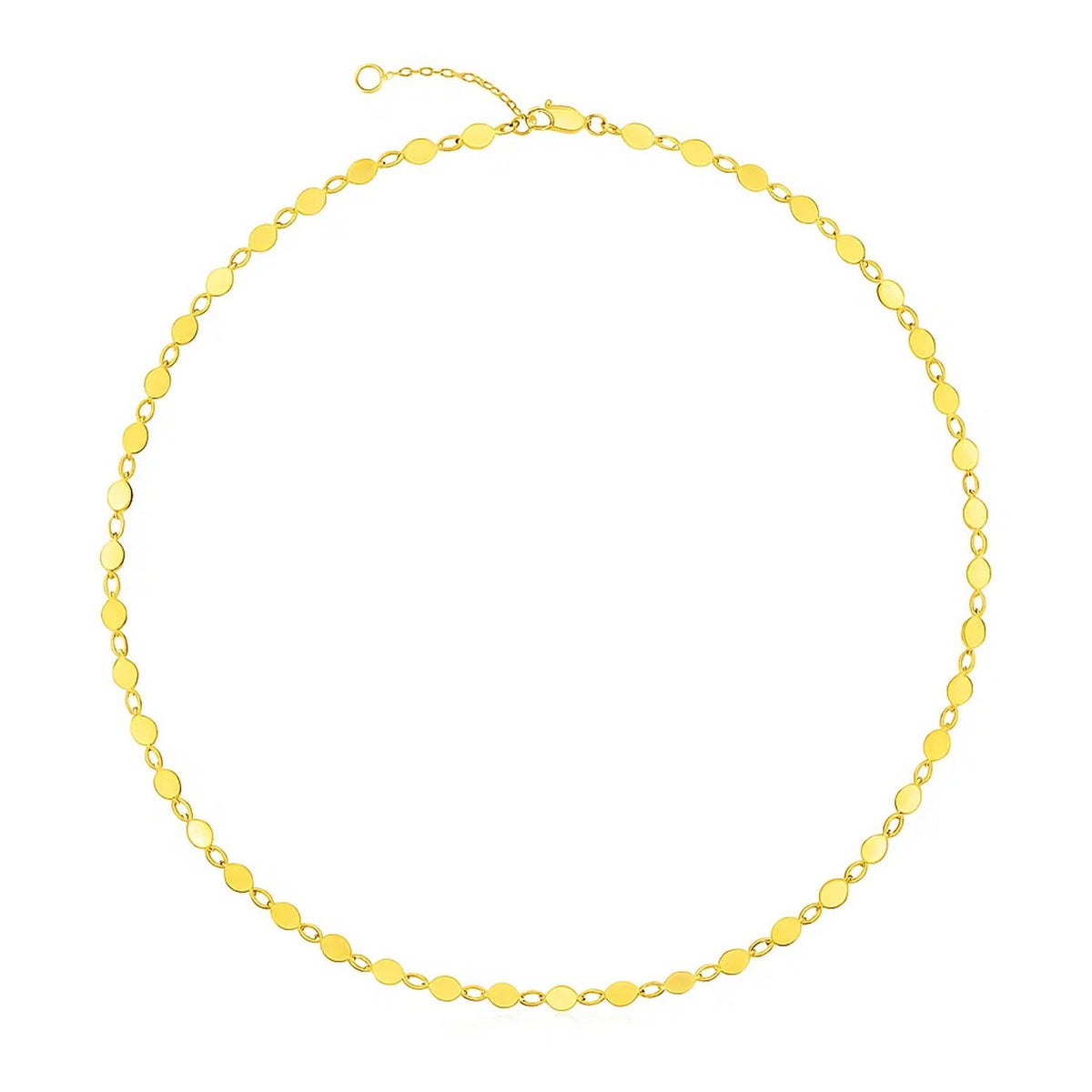 14k Necklace with Polished Circles