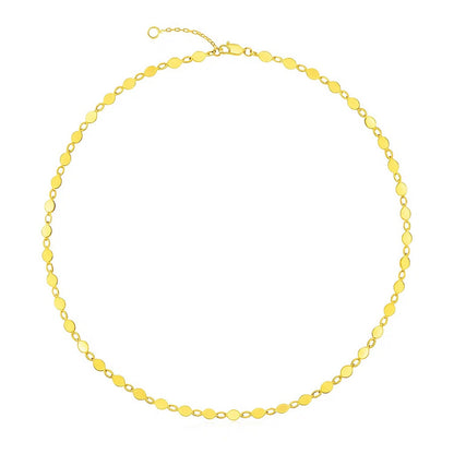 14k Necklace with Polished Circles