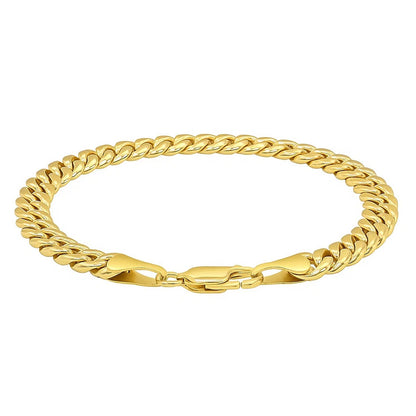 14k Miami Cuban Semi Solid Bracelet (4.50 mm)