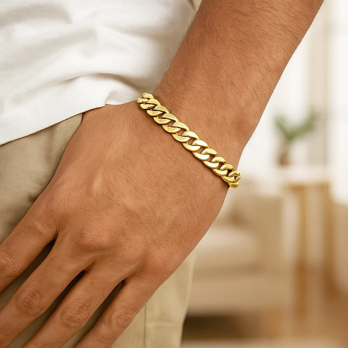 14k Miami Cuban Semi Solid Bracelet (4.50 mm)