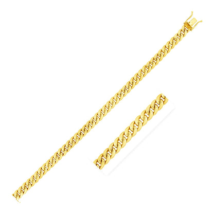 14k Yellow Gold Semi Solid Miami Cuban Chain