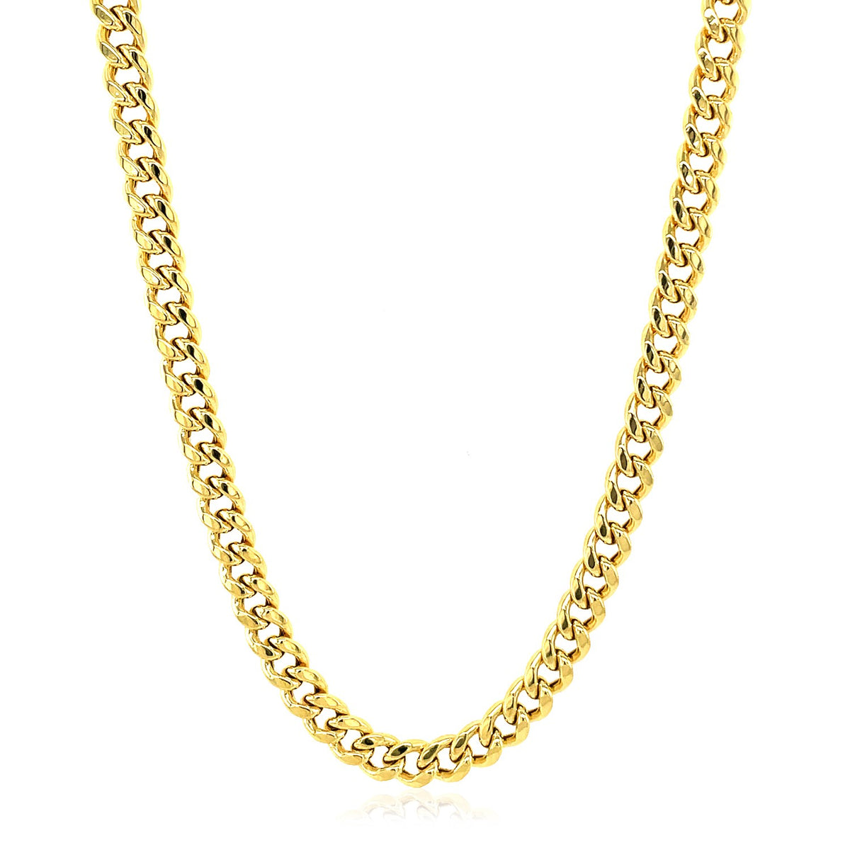 14k Yellow Gold Semi Solid Miami Cuban Chain