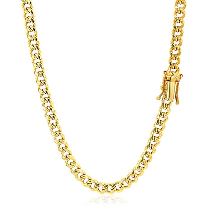 14k Yellow Gold Semi Solid Miami Cuban Chain