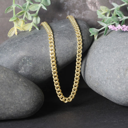 14k Yellow Gold Semi Solid Miami Cuban Chain