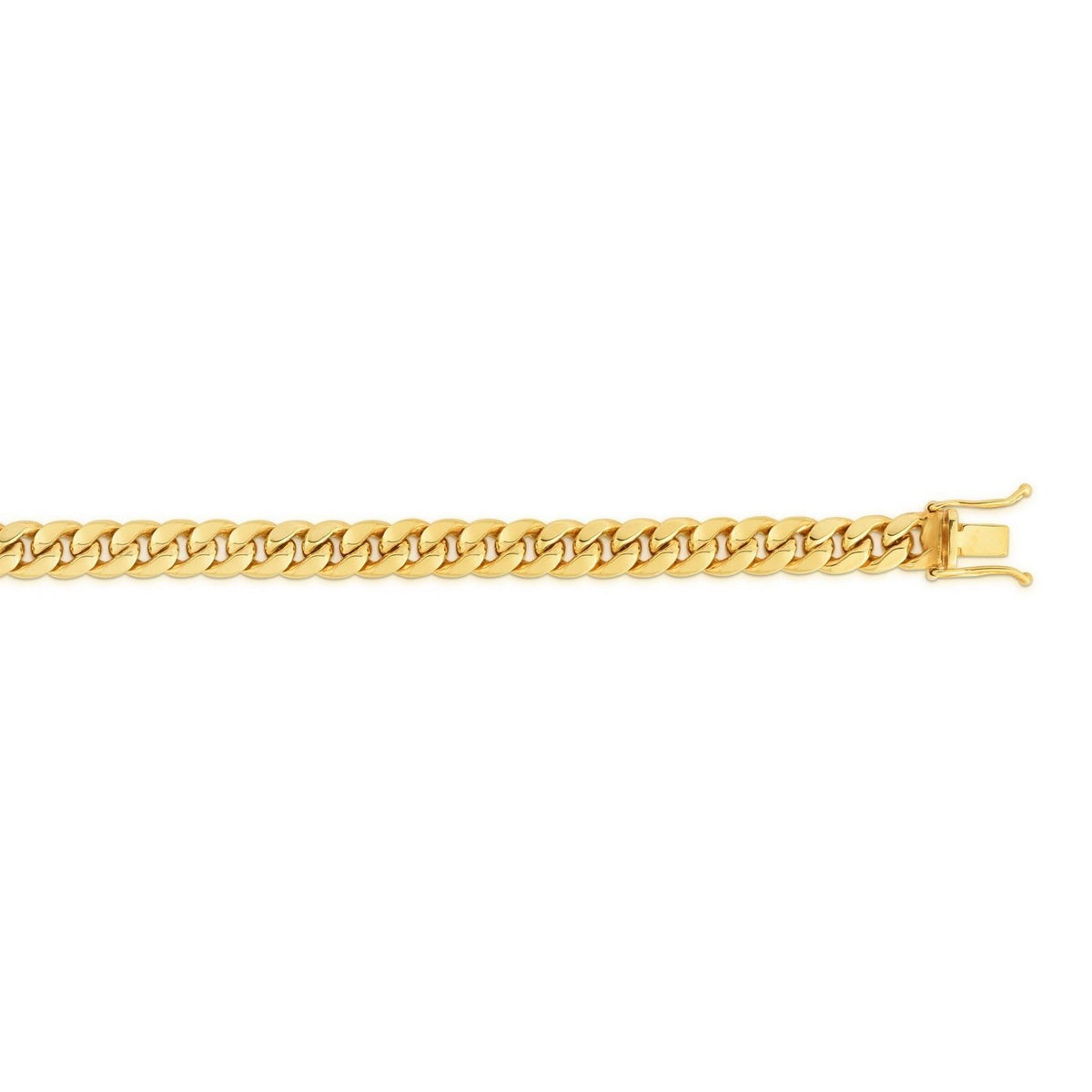 14k Yellow Gold Semi Solid Miami Cuban Chain