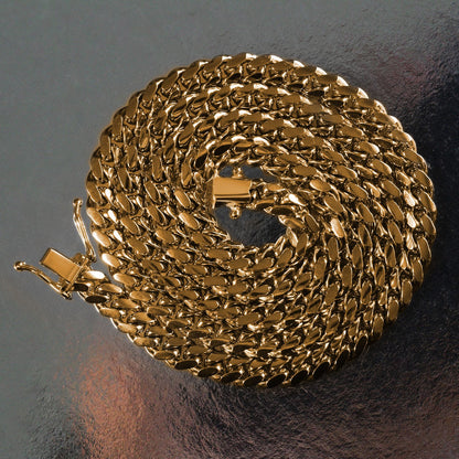 14k Classic Miami Cuban Solid Chain