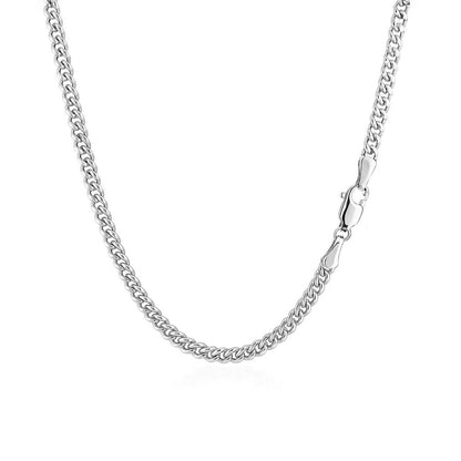 14K White Gold Gourmette Chain