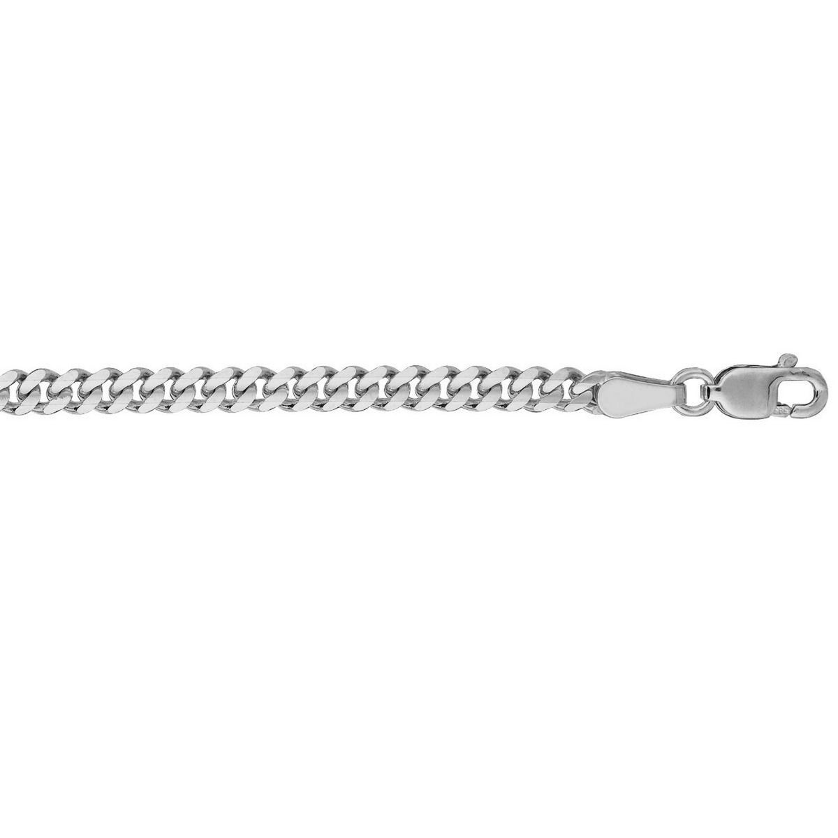 14K White Gold Gourmette Chain