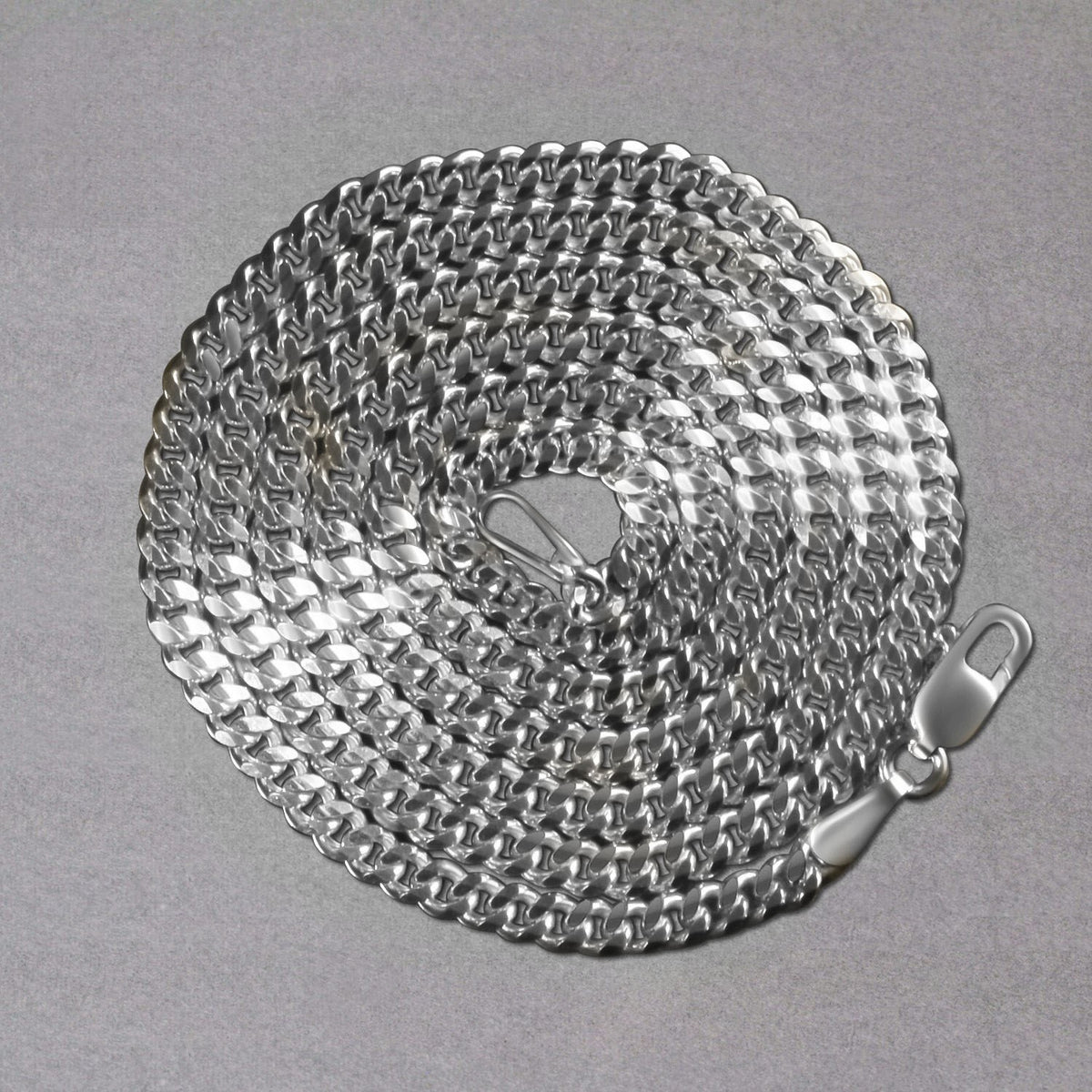 14K White Gold Gourmette Chain