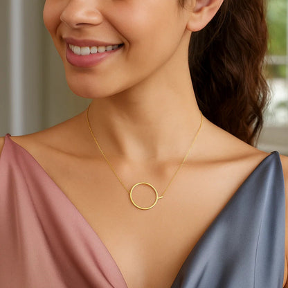 14K Yellow Gold Yours Truly Large Initial Q Necklace