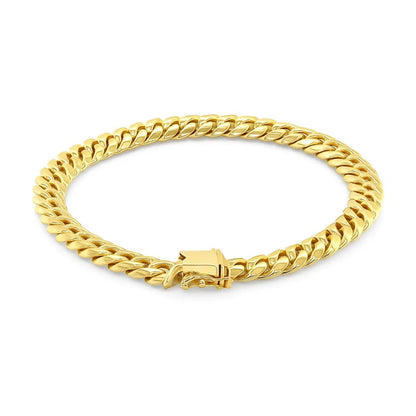 14k Classic Miami Cuban Solid Bracelet (5.00 mm)