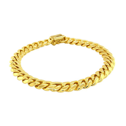 14k Classic Miami Cuban Solid Bracelet (5.00 mm)