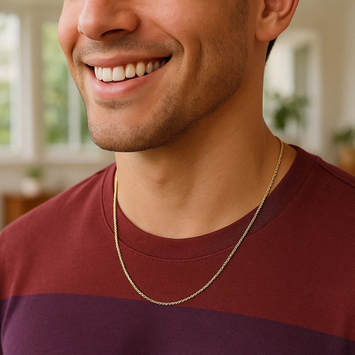 14k Yellow Gold Solid Rope Chain