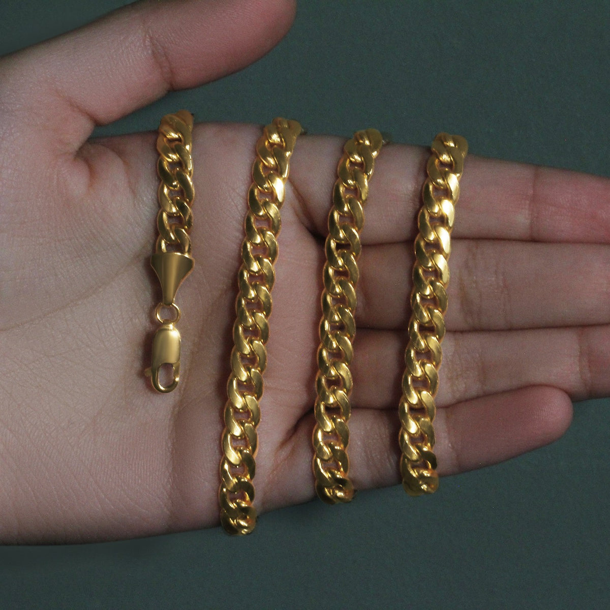 14k Miami Cuban Semi Solid Chain