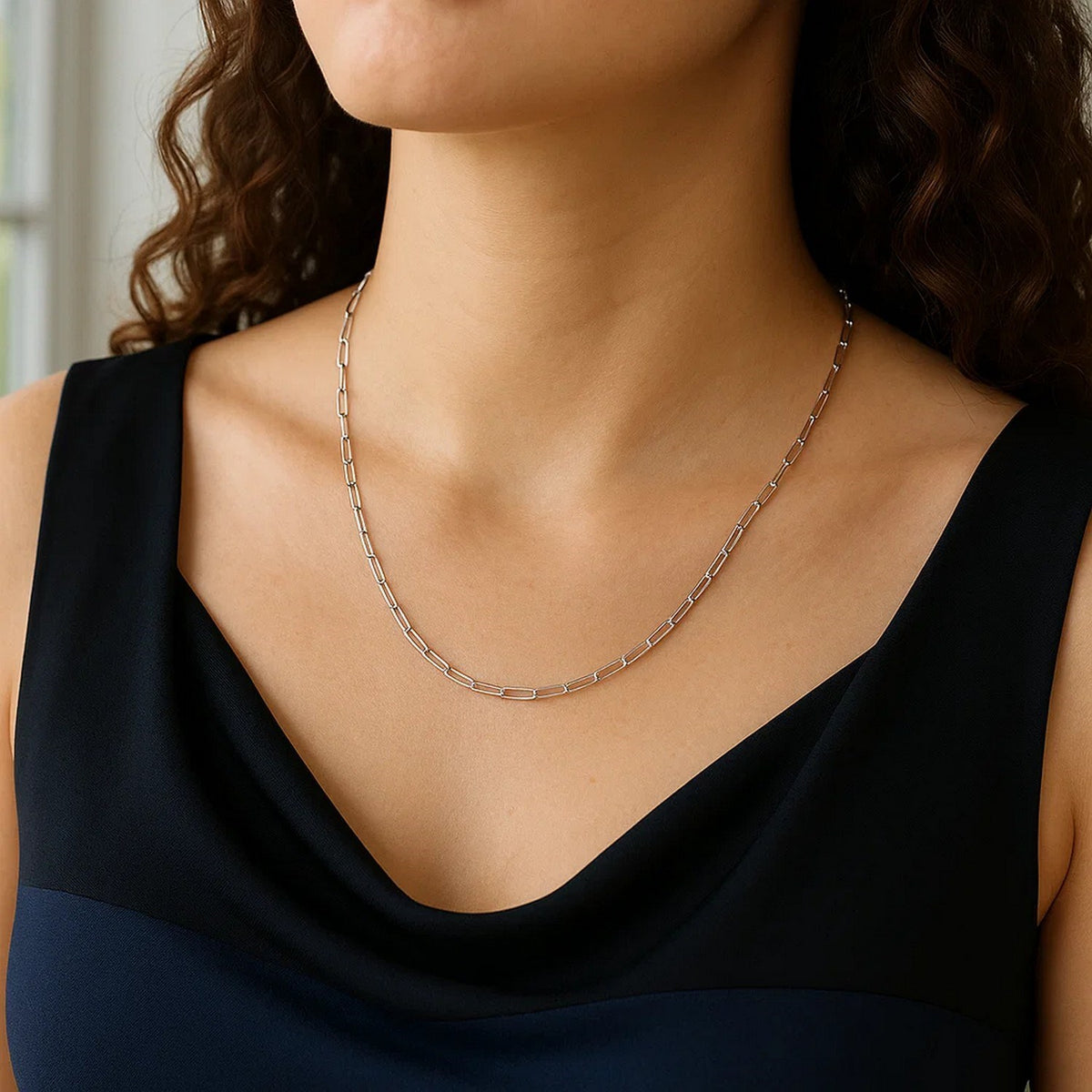 14K Yellow Gold Fine Paperclip Chain