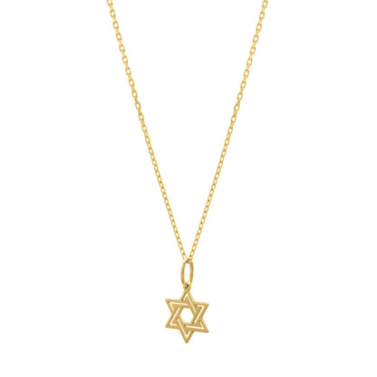Star of David Necklace in 14K Yellow Gold
